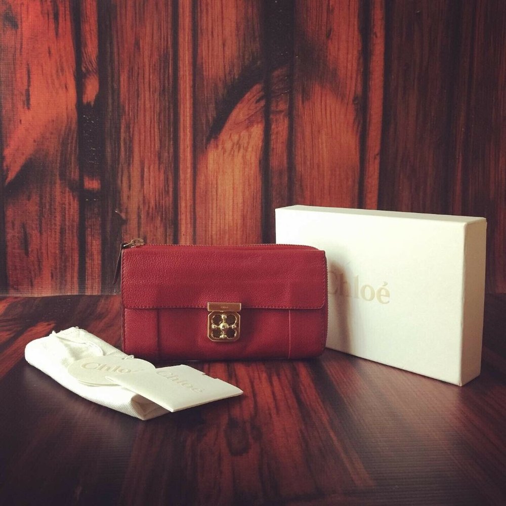 Chloe Elsie Red Leather Wallet